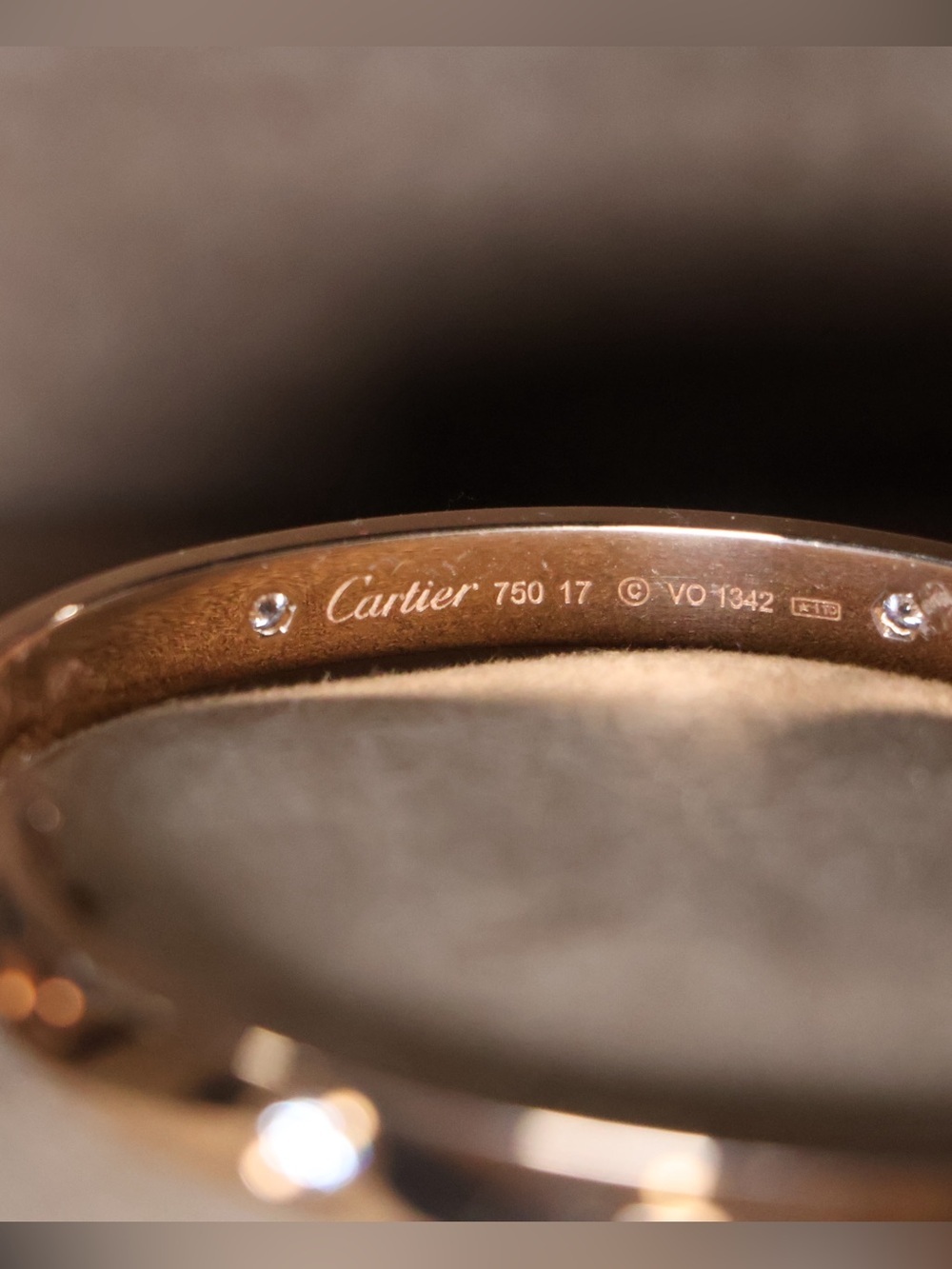 Cartier Rose Gold Love Bracelet, Classic Model, 4 Diamonds - Picture 6 of 12
